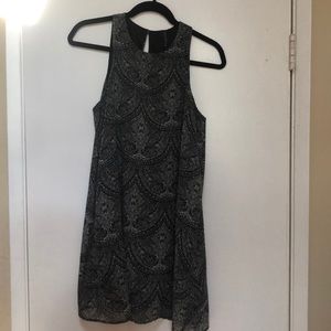 Black tank top dress with white pattern